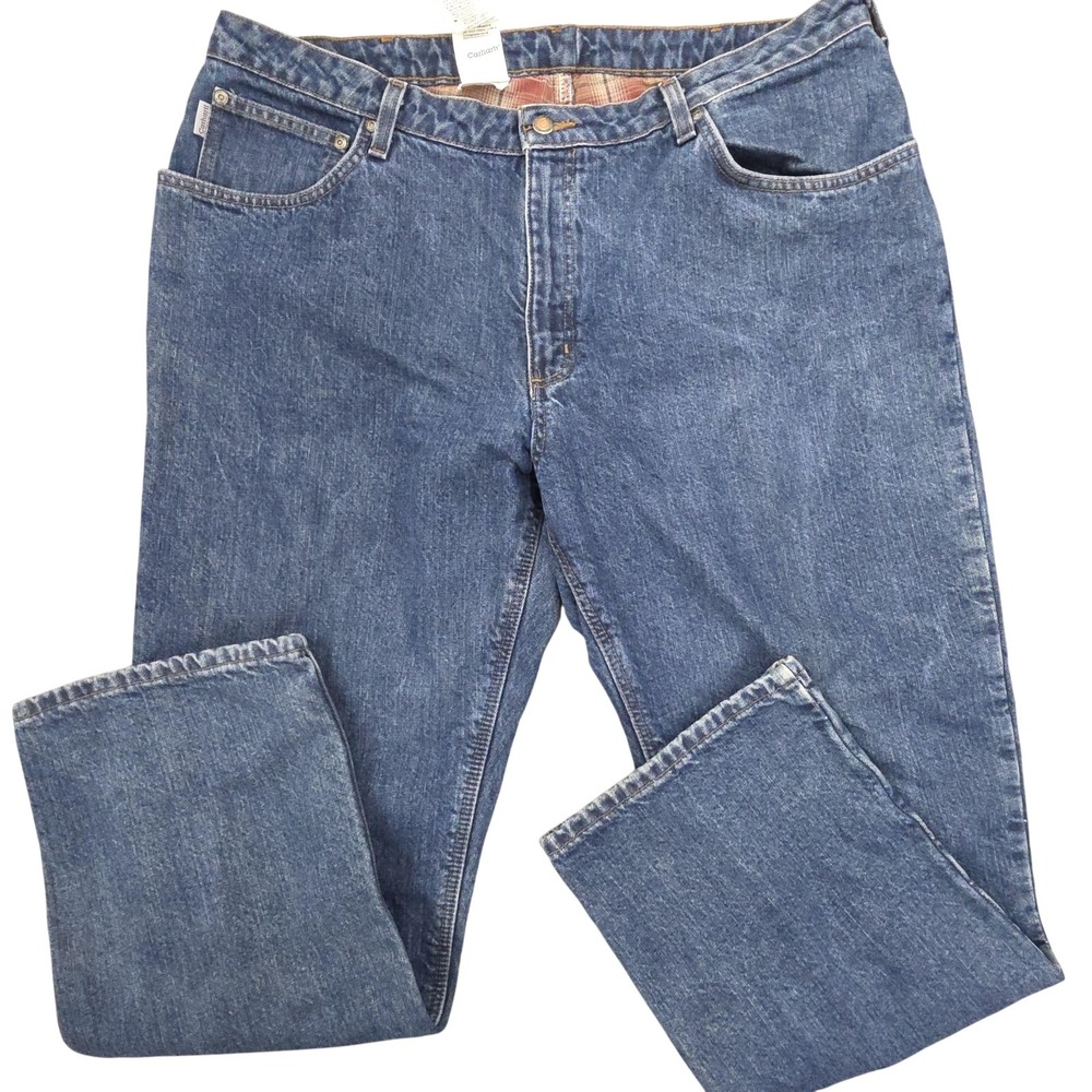 Carhartt Jeans Womens 20x30 Blue Flannel Lined Gorpcore Outdoors Workwear Chore‎
